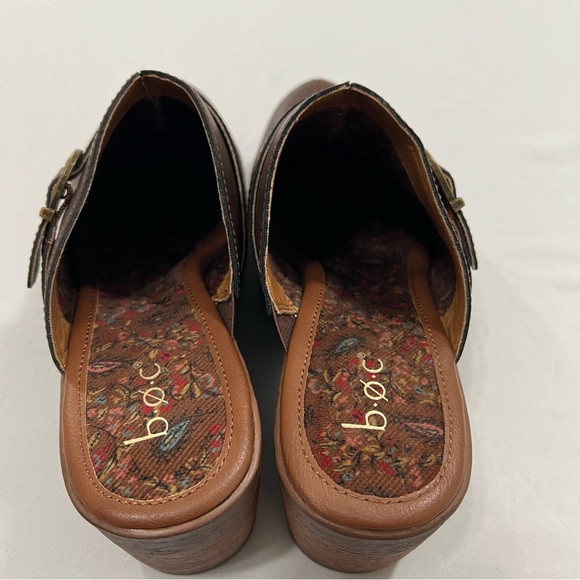 B.O.C Platform Chuncky Wedge Mule Medium Brown Buckle Clogs Slide Shoes Size 11 - Picture 9 of 16
